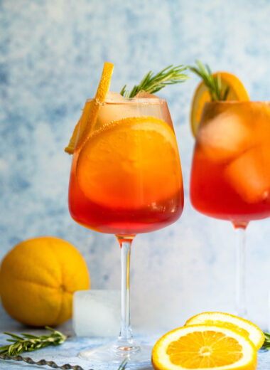 Aperol Spritz with Homemade Rosemary Simple Syrup