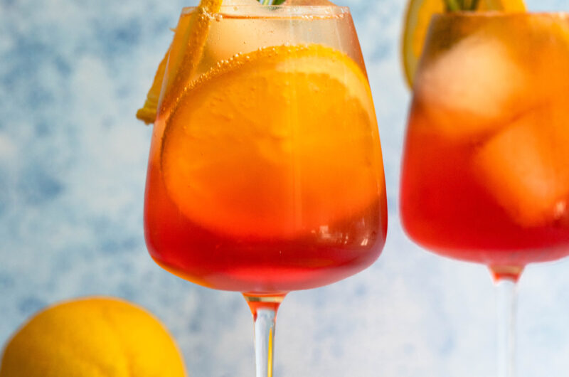 Aperol Spritz with Homemade Rosemary Simple Syrup