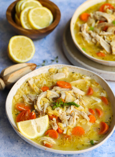 If you're looking for a cozy and filling soup to warm you up this winter, look no further! This Gluten-Free Lemon Orzo Soup is just what you need.
