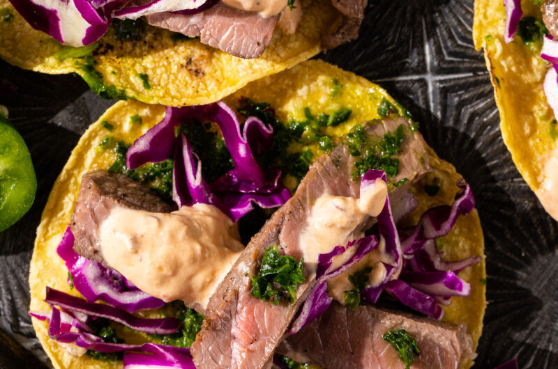 Flank Steak Tacos with Chimichurri