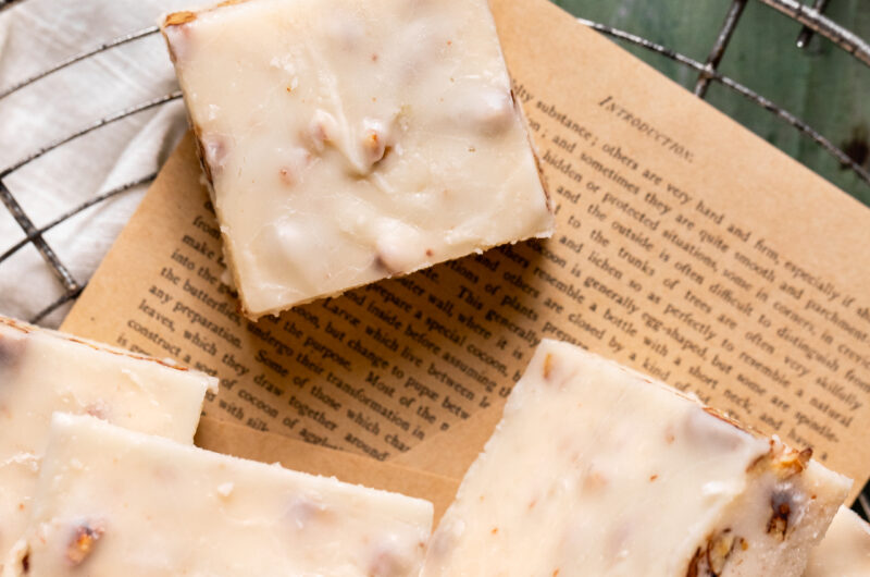 The perfect sweet treat for fall is here! This decadent Butter Fudge with Candied Pecans is ideal for autumn.