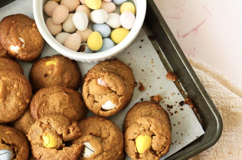 Peanut Butter Cookies with Chocolate Eggs